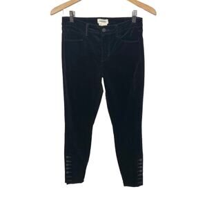 L'AGENCE Women's Piper Velvet High Rise Pants Black Button Leg USA MADE NEW 25